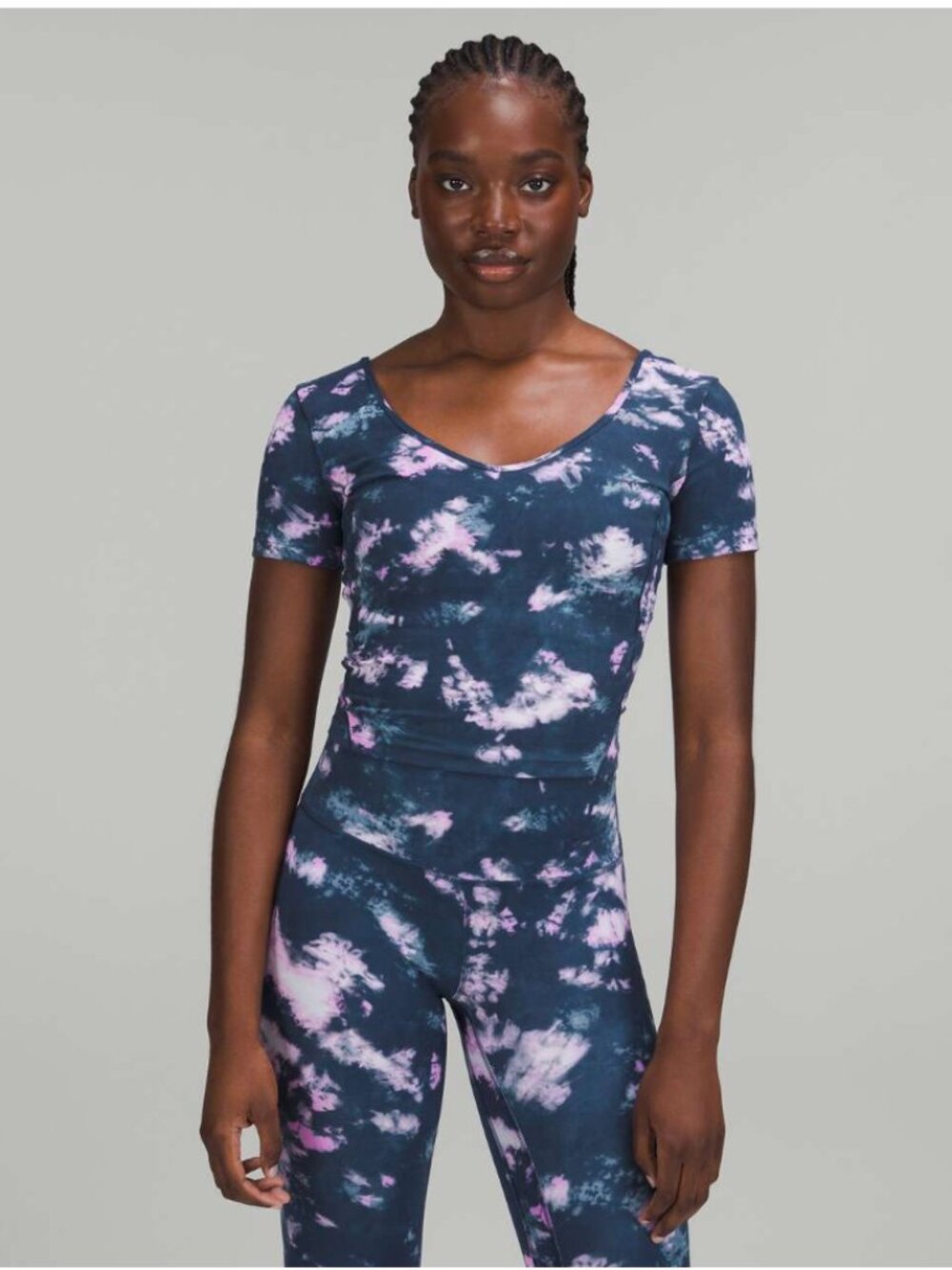 Lululemon NWT Align T-Shirt Circulate Tie Dye Mineral Blue Multi Sz 8